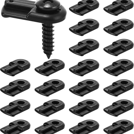 24 Pack 13/16 x 1/2 Inches Flush Nylon Window Screen Clip with Screws Offset Clips for Fastens Storm Window, Storm Panels, Screen Door Clip(Black)