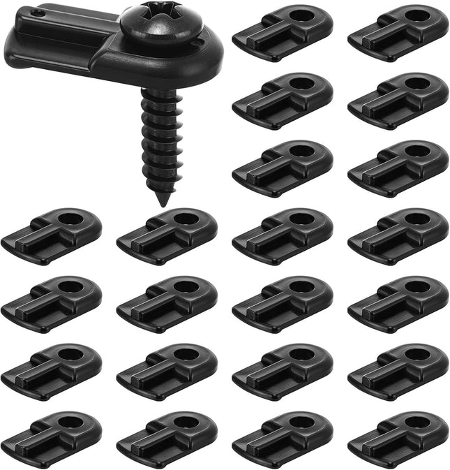 24 Pack 13/16 x 1/2 Inches Flush Nylon Window Screen Clip with Screws Offset Clips for Fastens Storm Window
