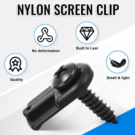 24 Pack 13/16 x 1/2 Inches Flush Nylon Window Screen Clip with Screws Offset Clips for Fastens Storm Window, Storm Panels, Screen Door Clip(Black)
