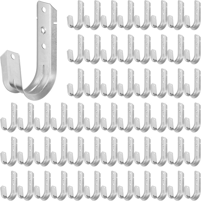 60 Pcs 2 Cable Support J Hooks Heavy Duty Galvanized Steel Wire Management Cable J V1258-DP02-C-2873