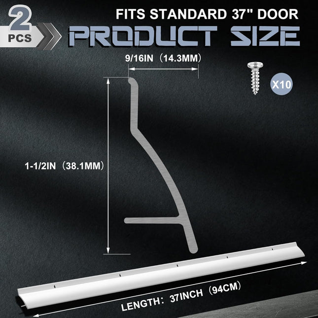 2 Pcs 37 in Aluminum Door Drip Cap with Screws Rain Drip Guard Door Bottom Sweep – product detail