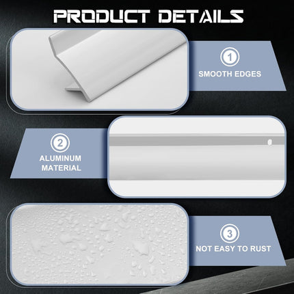 2 Pcs 37 in Aluminum Door Drip Cap with Screws, Rain Drip Guard, Door Bottom Sweep Edge Deflector Overall Height 1-1/2 in Window Rain Deflector for Diverting House Rainwater(Silver)