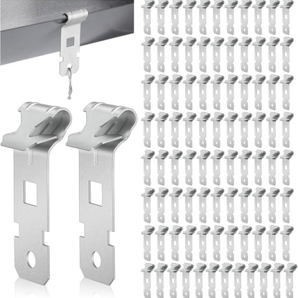 100 Pcs Z-Purlin Clips for Angled Flanges 1/8"-1/4" Thick, Z Clips Steel Hanging Clamp for Suspending Grid Wire and Jack Chain from Bar Joists and Purlins (Silver)