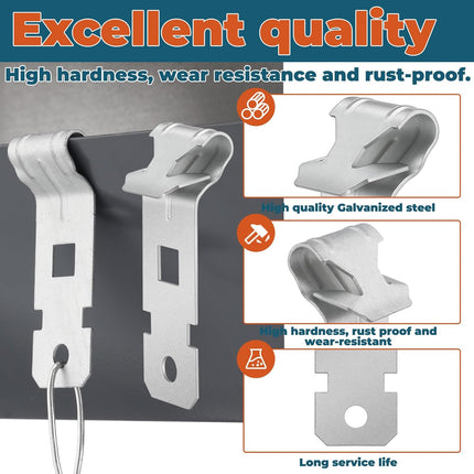 100 Pcs Z-Purlin Clips for Angled Flanges 1/8"-1/4" Thick, Z Clips Steel Hanging Clamp for Suspending Grid Wire and Jack Chain from Bar Joists and Purlins (Silver)