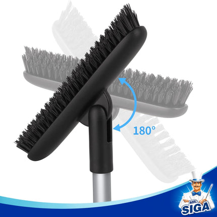 Heavy Duty Grout Scrub Brush with Long Handle, Shower Floor Scrubber for Cleaning, Tile Scrub Brush with Stiff Bristles