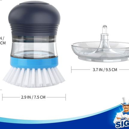 Soap Dispensing Palm Brush Storage Set, Kitchen Brush with Holder for Pot Pan Sink Cleaning, 1 Set