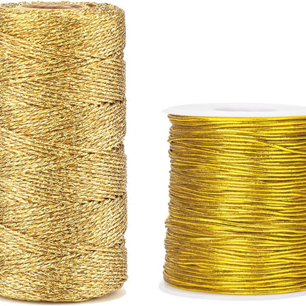 328 ft Gold Twine String and 328 ft Gold Elastic Cord