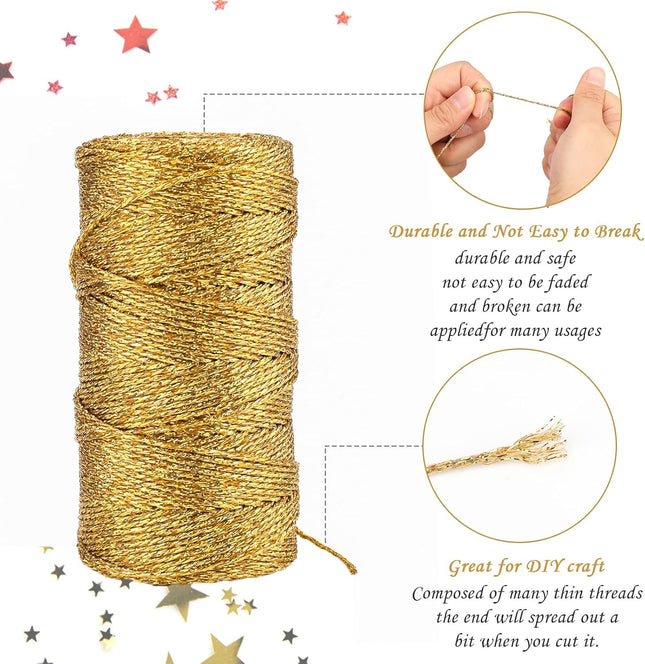 328 ft Gold Twine String and 328 ft Gold Elastic Cord – product detail