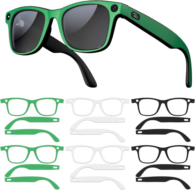 6-Pair Skin Wrap Compatible for Ray Ban Meta Wayfarer (Gen 2 & 1) Matte Frame Cover Bubble-Free Decal