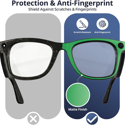 6-Pair Skin Wrap Compatible for Ray Ban Meta Wayfarer (Gen 2 & 1), Matte Frame Cover, Bubble-Free Decal Accessory