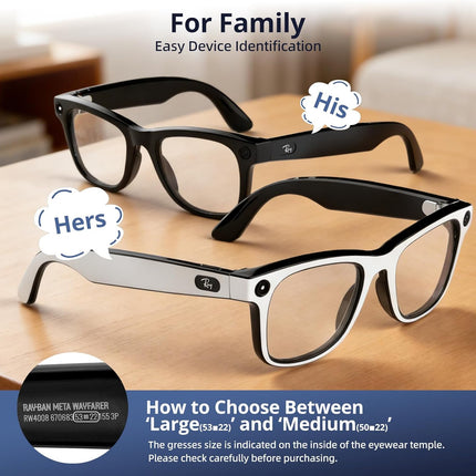 6-Pair Skin Wrap Compatible for Ray Ban Meta Wayfarer (Gen 2 & 1), Matte Frame Cover, Bubble-Free Decal Accessory