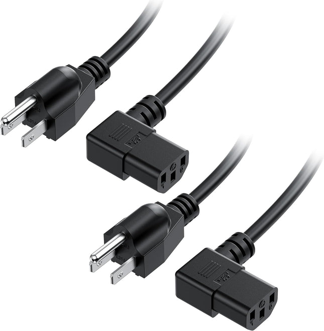 2-Pack 16 AWG Right Angle Power Cord