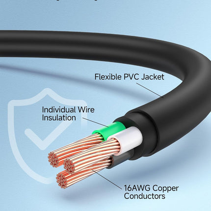 2-Pack 16 AWG Right Angle Power Cord - 6ft, 90 Degree AC Power Cord Replacement, NEMA 5-15P to Angled IEC C13, Black