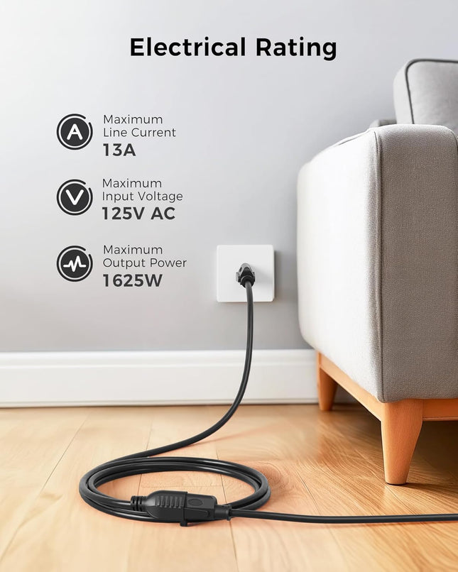 ETL Listed 6-Pack 16 AWG Heavy Duty 13A Short Power Extension Cord – product detail