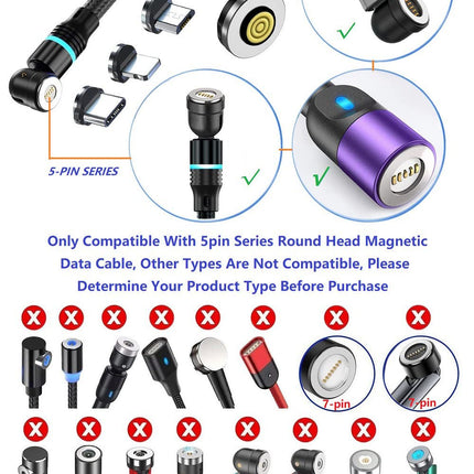Magnetic Charging Tips 5pin Series,Type-c Tips 9Pack,Magnetic Type-C Tips,Just Charger Tips Without Magnetic Data Cable(Just 5pin USB-C Tips,9Pack)