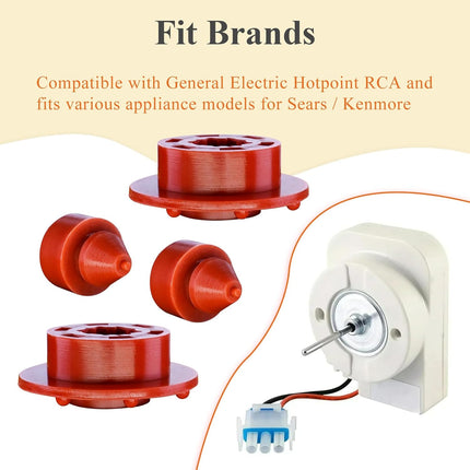 2 Pcs WR02X12008 Refrigerator Evaporator Fan Motor Grommet, 2 Pcs WR02X10540 WR02X11329 Refrigerator Grommet Lid Bumper, Fit for GE & Hotpoint Refrigerators and Freezer
