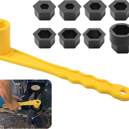 91-859046Q4 Universal Prop Wrench Kit W/Multiple Sockets Fits Mercury/Mercruiser/Alpha, Floating Boat Propeller Wrench for 1-1/16" Nuts, Propeller Wrench, Prop Tool for Outboards & Stern Drives,Yellow