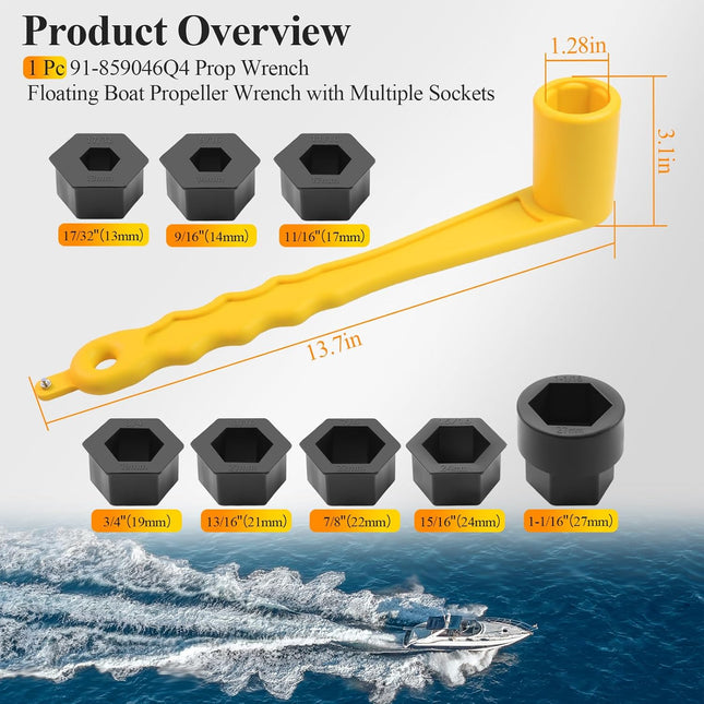91-859046Q4 Universal Prop Wrench Kit W/Multiple Sockets Fits Mercury/Mercruiser/Alpha Floating – product detail