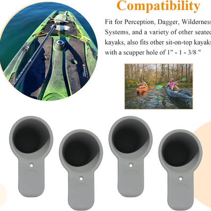8 Pcs Kayak Scupper Hole Plugs Fits Scupper Holes 1" to 1-3/8", Compatible with Perception Sport Kayak, Dagger, Tarpon, Wilderness Systems sit-on-top Kayaks and Other Seated Kayaks