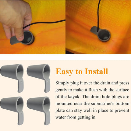8 Pcs Kayak Scupper Hole Plugs Fits Scupper Holes 1" to 1-3/8", Compatible with Perception Sport Kayak, Dagger, Tarpon, Wilderness Systems sit-on-top Kayaks and Other Seated Kayaks