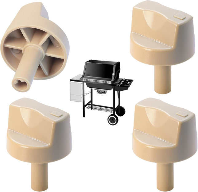 4 Pcs 78960 Grill Replacement Control Knob 1-3/8 Stem Length Fit for Spirit 500 & V1258-DP02-C-3020