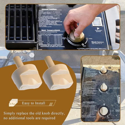 4 Pcs 78960 Grill Replacement Control Knob, 1-3/8" Stem Length Fit for Spirit 500 & 700, Genesis 1000-5500, For Main Control Valves Only, Replaces 164670, 303614, 7511