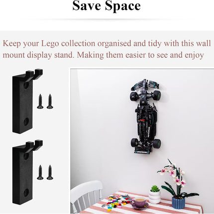 4 Pcs Formula 1 racing Wall Mount Hook, Fits LEGO 42171 Mercedes-AMG F1 W14 E Performance Racing Car Building Set, Adult Collectibles LegoCar Wall Mount, Great for Lego Lovers (Only Wall Mount Hook)