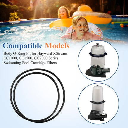 4 Pc CCX1000G Filter Tank Body O-Ring, Compatible with Hayward XStream CC1000, CC1500, CC2000 Series Swimming Pool Cartridge Filters, for Tank Filters Gasket, Pool Pump Filter Ring