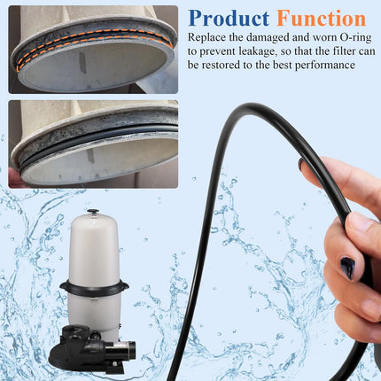 4 Pc CCX1000G Filter Tank Body O-Ring, Compatible with Hayward XStream CC1000, CC1500, CC2000 Series Swimming Pool Cartridge Filters, for Tank Filters Gasket, Pool Pump Filter Ring