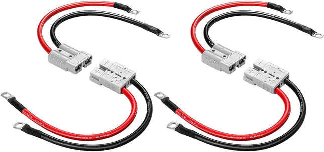4 Pcs Battery Quick Connector with Copper Ring Compatible with Anderson 50A Winch Power Cable