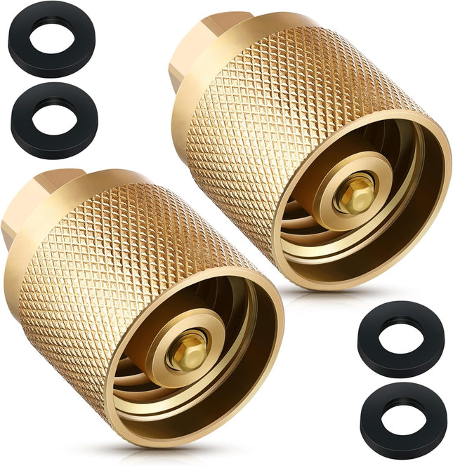 2 Pack Forklift Connector Female Replacement for 7141F Propane Tank Connector 1-1/4 Female Inlet x 1/4 NPT
