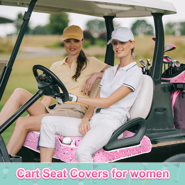2 Pack Golf Cart Seat Covers Funny Seat Towel Blanket with 2 Large Front Pockets & Non Slip Backing – product detail