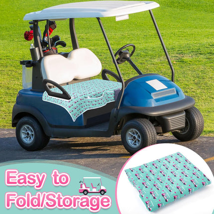 2 Pack Golf Cart Seat Covers Funny Seat Towel Blanket with 2 Large Front Pockets & Non Slip Backing Universal Fit for 2 Person Golf Cart 52" x 30"
