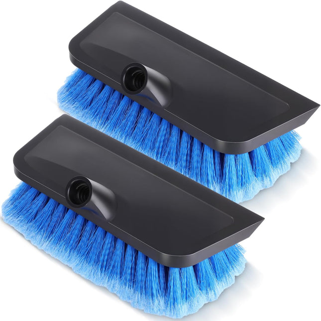 2 Pcs 10 Inch Solar Panel Soft Brush Cleaner Head Bristles Scrub Brush with Rubber Protective