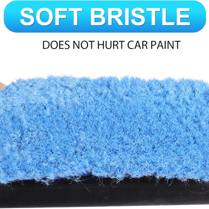 2 Pcs 10 Inch Solar Panel Soft Brush Cleaner Head, Bristles Scrub Brush with Rubber Protective Pads Prevent Scratches, for Solar Panels, Cars, RV, Trucks, Boats, Facades of Houses(Blue)