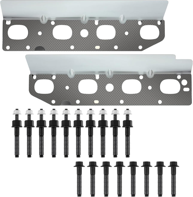 Exhaust Manifold Gasket Set with Bolts and Studs Exhaust Manifold Hardware Gasket Kit Compatible with