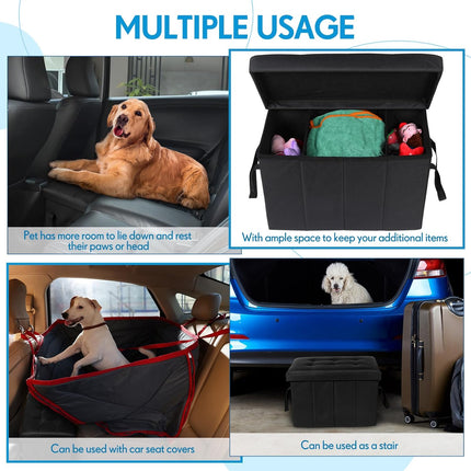 Car Back Seat Extender for Dogs up to 300lbs Car Seat Extender Back and Front Gap Filler with Storage Prevent Your Dogs from Falling Off(1 Pack)