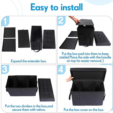Car Back Seat Extender for Dogs up to 300lbs Car Seat Extender Back and Front Gap Filler with Storage Prevent Your Dogs from Falling Off(1 Pack)