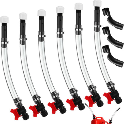6 Pack Racing Fuel Filler Jug Hose 14 Inch Transparent Gas Can Hose with 3 Pack Bender Clear Fuel Filler for Racing Container Tank 3/5/5.5 Gallon Gas Can
