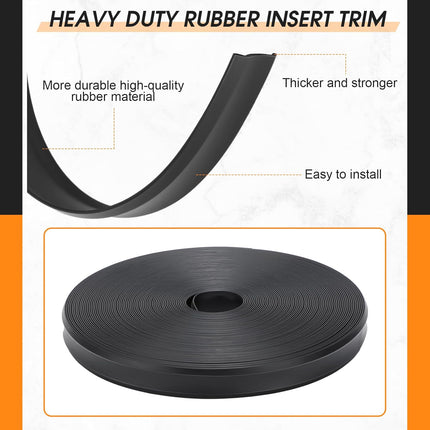 2 Rolls 1" RV Trim Molding Insert Total 200 ft Black Vinyl Trim Insert Screw Cover Waterproof Vinyl Corner Molding for RV Boat Camper Travel Trailer