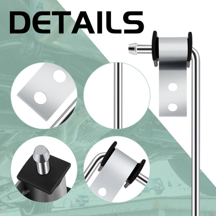 4 Pcs Heavy Duty Exhaust Hanger Rod Muffler Hanger with Rubber Isolator Universal Use Removal Tool Bracket System Automotive Replacement Bracket, 3/8" Rod 10" Long