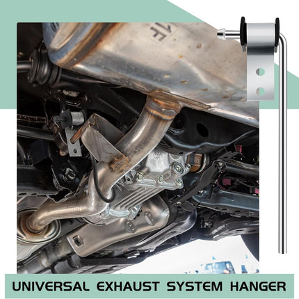4 Pcs Heavy Duty Exhaust Hanger Rod Muffler Hanger with Rubber Isolator Universal Use Removal Tool Bracket System Automotive Replacement Bracket, 3/8" Rod 10" Long