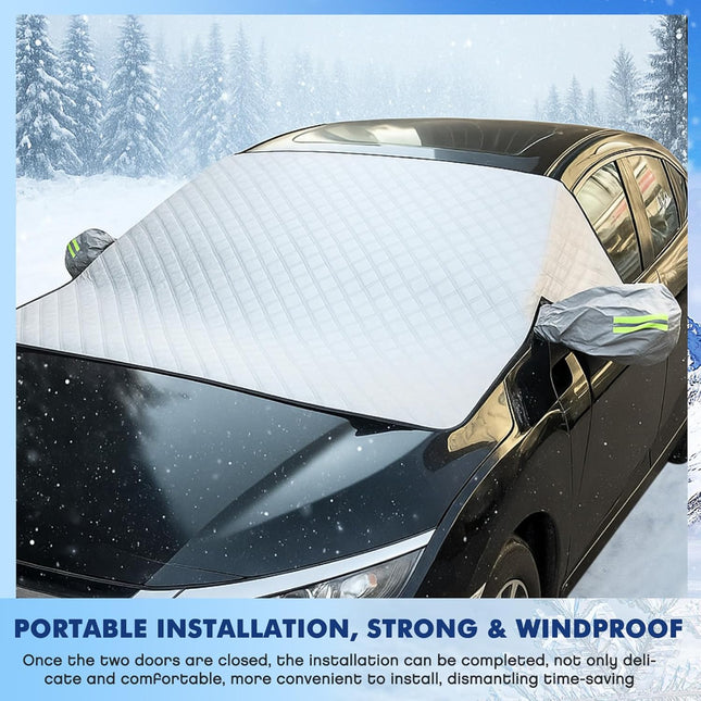 2 Piece Car Windshield Sunshade Set Front & Rear Window Sun Shade with Magnetic Edges and (Unobstructed – product detail