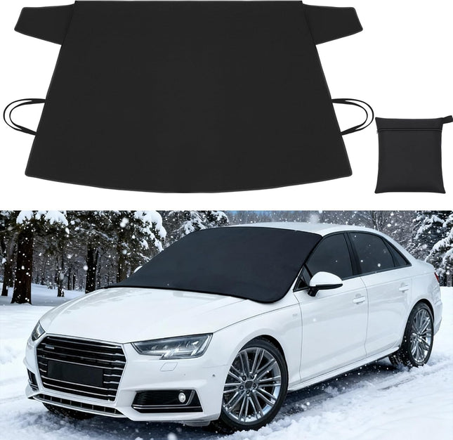 Windshield Cover for Ice and Snow Heavy Duty 600d Oxford Fabric Windshield Protector for Cars in Black