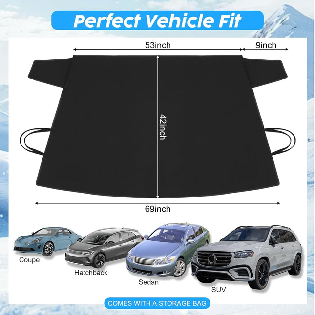 Windshield Cover for Ice and Snow Heavy Duty 600d Oxford Fabric Windshield Protector for Cars – product detail