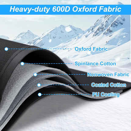 Windshield Cover for Ice and Snow Heavy Duty 600d Oxford Fabric Windshield Protector for Cars Suvs Trucks Secure Fit Waterproof Frost Cover for Winter Car Accessories, Black, 69"x42"