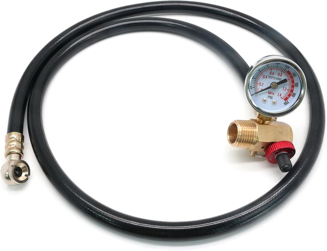 3pcs Air Tank Repair Valve Kit with Safety Valve 0-200 PSI Pressure Gauge 4 Feet Air Tank Hose and Thread