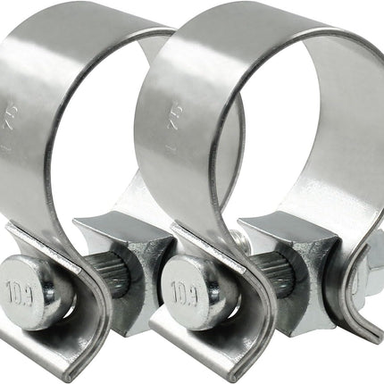 1.75 inch Exhaust Clamp 1 3/4" Stainless Steel Narrow Band Muffler Clamp, 2Pcs