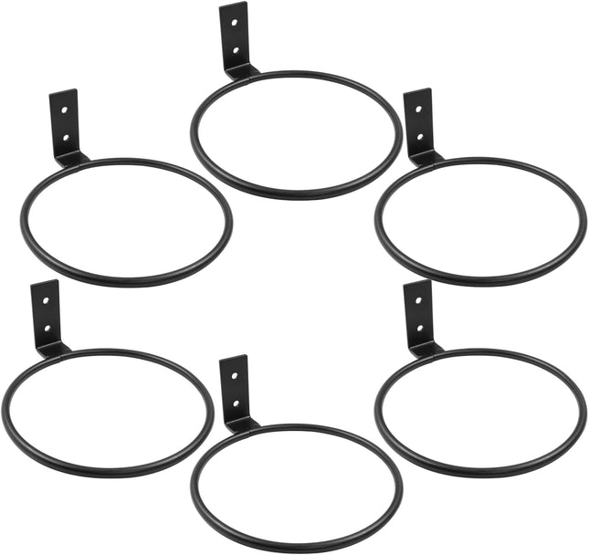 6pcs 6 Inch Wall Flower Pot Holder Ring 15cm Black Wall Plant Stand Hanger Holder Hook Bracket for Indoor
