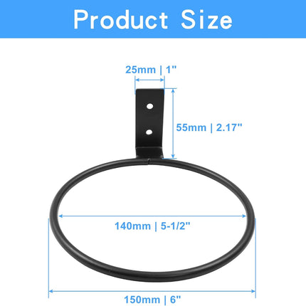6pcs 6 Inch Wall Flower Pot Holder Ring, 15cm Black Wall Plant Stand Hanger Holder Hook Bracket for Indoor Outdoor Garden Planter